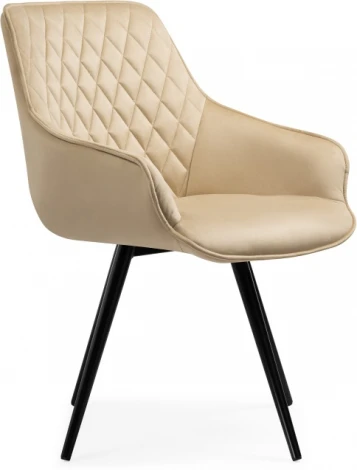 Стул на металлокаркасе Woodville Эгел бежевый / черный глянец