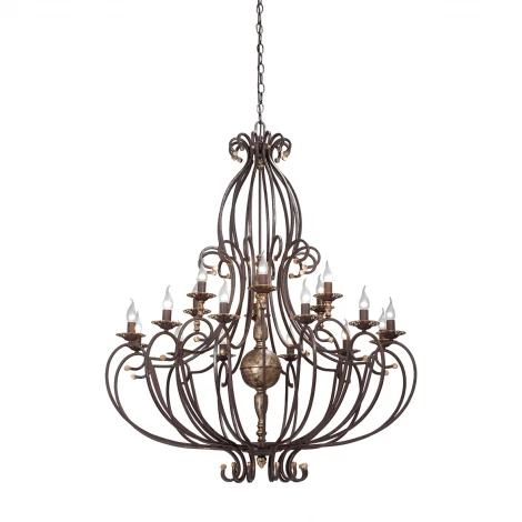 Подвесная большая люстра Vitaluce V1819-7/12+6 (220V, на цепи, свеча)