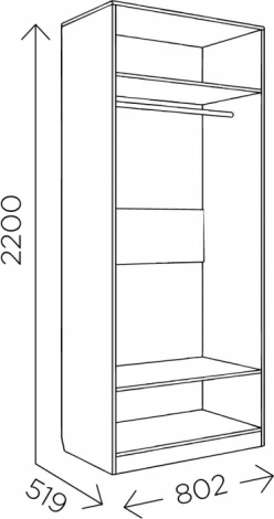 Шкафы Woodville Майя М-02 дуб баррик светлый / крем брюле