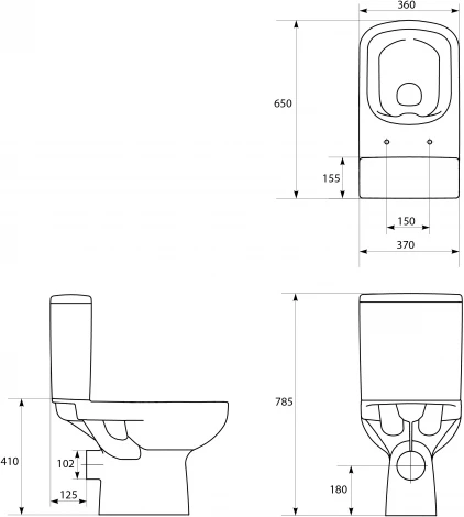 Унитаз-компакт Cersanit Colour Clean On 011 3/5 DPL EO безободковый