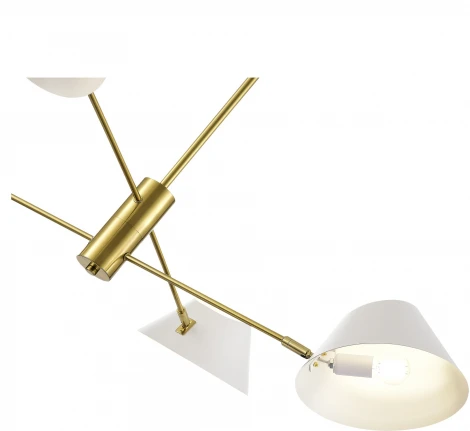 Потолочная люстра на штанге Evoluce Norbi SLE1253-353-04 Латунь/Белый E14 4*60W (220V)