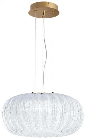 Подвесной светильник Sonex Angelo 7720/36L металл/стекло/прозрачный/золотой LED 36Вт 3000-6500K D400 IP20 пульт ДУ (220V, на тросе, шар)