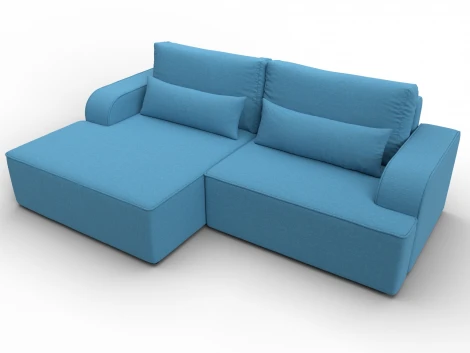 Диван угловой Лига-120 угол левый (ДСП,Брус,Фанера,ЛДС,Рогожка/Голубой) Лига Диванов 137286L