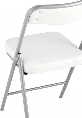 Складной стул Stool Group Джонни экокожа белый каркас металлик УТ000035363