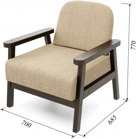 Кресло Arsko Флори венге рогожка бежевая