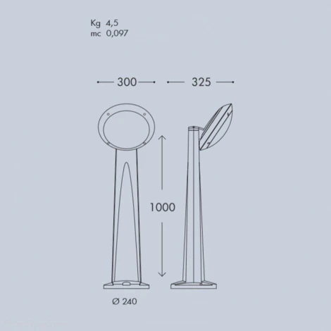 Наземный фонарь Fumagalli Lucia 1R3.613.X10.LYE27 (220V, круглые, IP66)