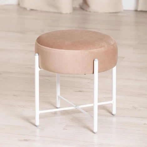 Табурет Tetchair AMBER (Металл,Ткань/Бежевый,Белый) 19242