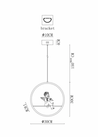 Подвесной светильник Arte Lamp Paradise A6065SP-1WH (для детской, LED, 220V, на проводе, кольцо, ангелы)