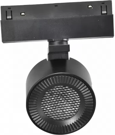 Трековый магнитный светильник с антибликовой решеткой 48V iLedex Vision48/22 SMART 4822-010-D82-12W-38DG-BK (WALL WASHER) (регулировка яркости, управление смартфоном, умный дом - Алиса, круглые)