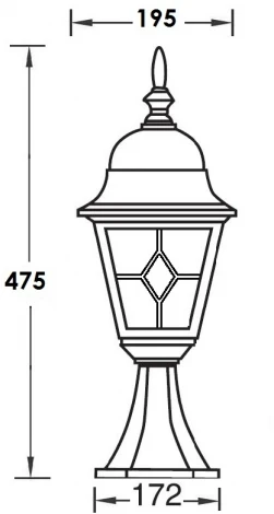 Наземный фонарь Oasis Light QUADRO M lead GLASS 79904MlgG Bl (220V, фонарь, IP44)