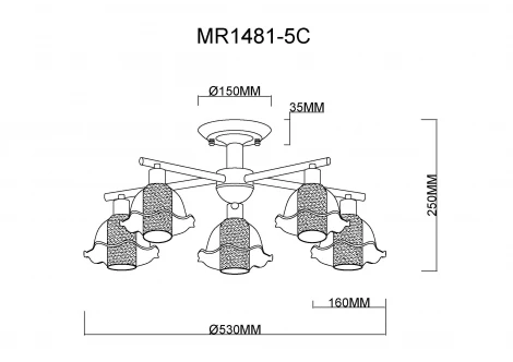 Потолочная люстра на штанге MyFar Lisa MR1481-5C (220V)
