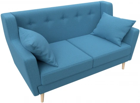 Диван кухонный прямой Брайтон 2 (Голубой/Рогожка) Лига Диванов арт.123761