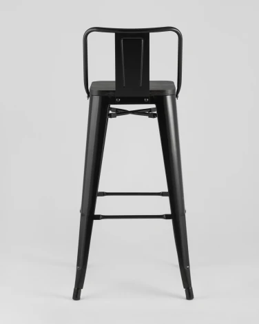 Стул барный Stool Group TOLIX WOOD со спинкой черный глянцевый УТ000000676