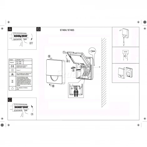 Датчик движения инфракрасный накладной Eglo Detect Me, 800W, IP44, белый