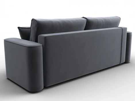 Диван прямой Лига-118 НПБ (ДСП,ЛДСП,Брус,Фанера,Велюр/Серый) Лига Диванов 137075