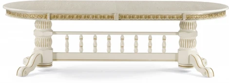 Стол деревянный Woodville Кассиль крем / золотая патина арт.615219