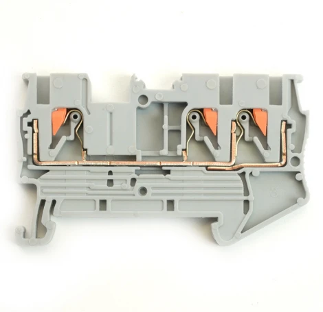 Зажим пружинный 3-х проводной проходной Stekker 49243