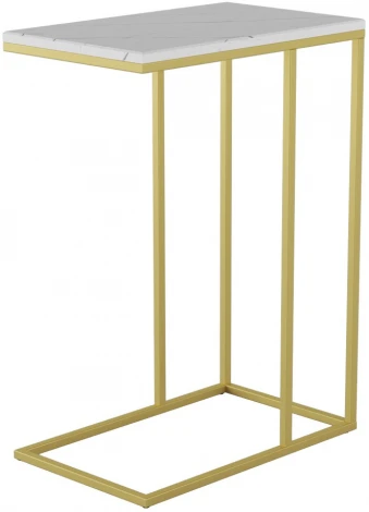 Стол придиванный Агами Голд белый мрамор/золото от фабрики Mebelik