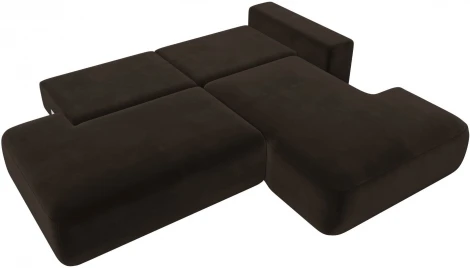 Диван угловой Лига-036 НПБ Модерн правый угол (Коричневый/Микровельвет) Лига Диванов арт.121400
