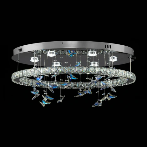 Потолочная люстра Citilux Etera CL322050 (регулировка яркости, LED, подвески, пульт управления, кольцо, бабочки)