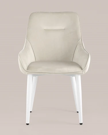 Стул Stool Group Диана велюр кремовый ножки белые УТ000031292