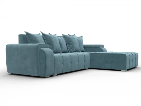 Диван угловой Лига-121 правый угол (ДСП,Брус,Велюр/Бирюзовый) Лига Диванов 137346