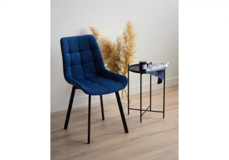 Стул на металлокаркасе Челси П синий (zd 798) / черный 632530