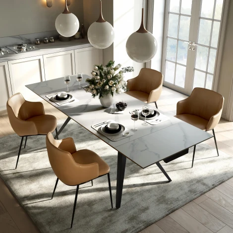 Стол раскладной Rhein (140+40+40), керамика глянцевая Pandora Top Concept арт.21176