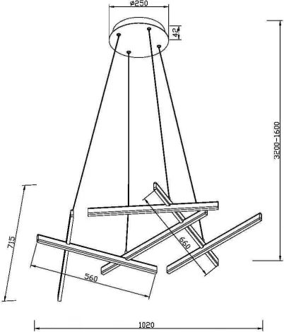 Подвесной светильник Maytoni Line MOD016PL-L80GK (LED, 220V, на тросе)
