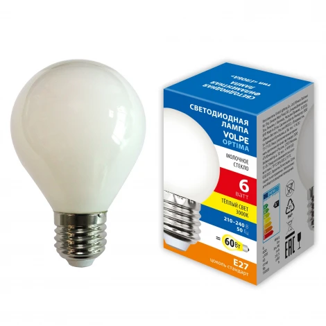 Лампочка светодиодная филаментная Volpe LED-G45-SLF LED-G45-6W/3000K/E27/FR/SLF