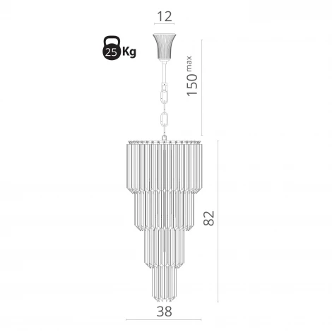 Подвесная люстра каскадная Arte Lamp Frizzante 1681/01 SP-9 (220V, на цепи)