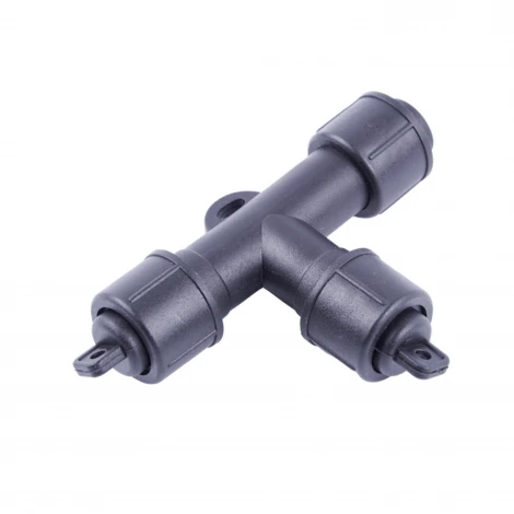 Соединитель для гирлянд серии F90RPO, Т-образный 1 вход-2 выхода черный Uniel UTC-F90 Y3 BLACK