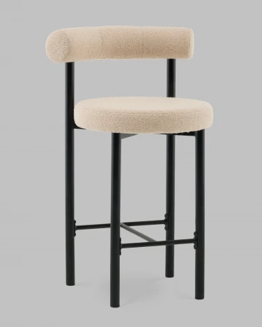 Стул полубарный Флорео букле бежевый Stool Group арт.УТ000041333