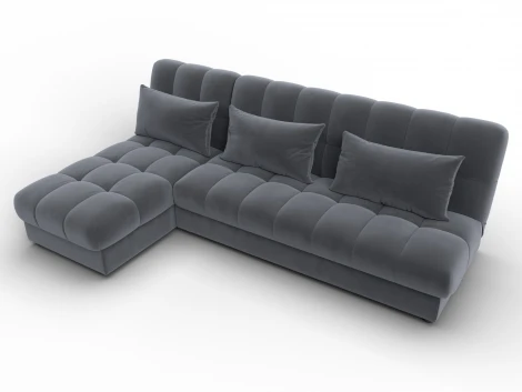 Диван угловой Лига-116 НПБ угол левый (ДСП,ЛДСП,Велюр/Серый) Лига Диванов 136954L