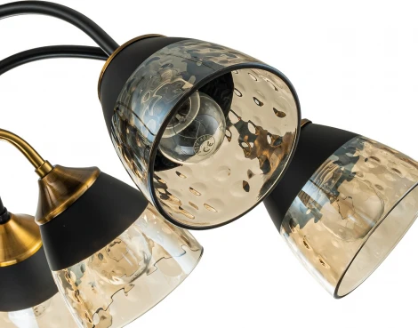 Потолочная люстра на штанге Escada Bouquet 1148/9P E27*40W Black/Brass