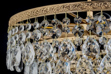 Потолочная люстра на штанге Arti Lampadari Castellana Gold Castellana E 1.3.38.608 G (220V, хрусталь)