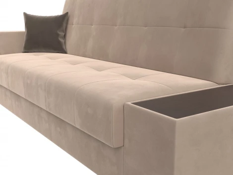 Диван-книжка Лига-020 стол справа (Бежевый,Коричневый/Велюр) Лига Диванов арт.118473