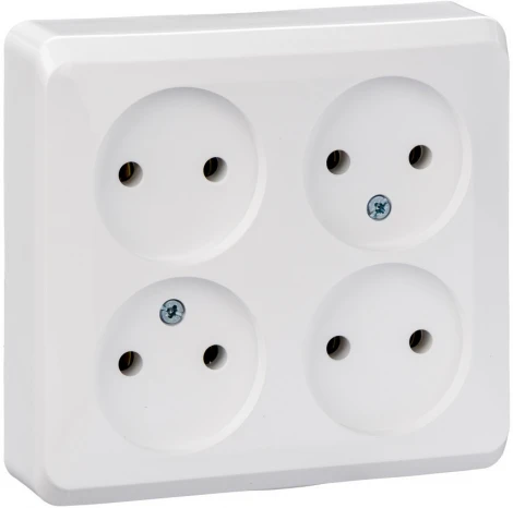 Розетка накладная четверная без заземления (белый) Systeme Electric Etude PA16-205B
