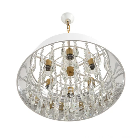 Люстра подвесная Lumion Mitrim 8374/6 латунь/белый/прозрачный, металл/текстиль/хрусталь E27 6*60W 220V MITRIM