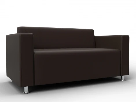Диван прямой Лига-093 ВН (ДСП,Брус,Фанера,Экокожа/Коричневый) Лига Диванов 134960