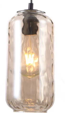 Подвесной светильник Escada Rise 10177/1S Black/Cognac 1х60Вт Е27, металл/стекло, черный/коньячный