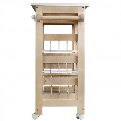 Тумба с баром и корзинами белый/лак Mebelik 008479