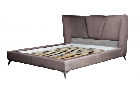 Кровать Siena без мех.велюр коричневый Colt1012-ROSKOR 199*222*116см Garda Decor