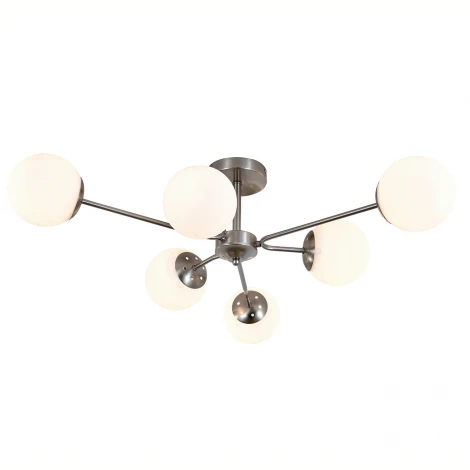 Потолочная люстра на штанге 150008/6R E27*60W Satin nickel Escada Roshe ES0000069
