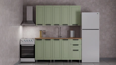 ГК Аленушка 1,6м Лилия Фиcташка/Фисташка, черный (без столешницы)