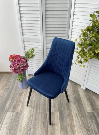 Стул Руссо Riviera 81 Синий, велюр / черный каркас