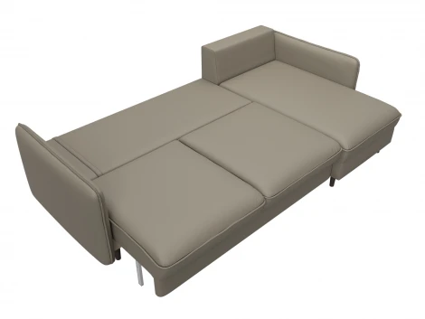 Диван угловой Лига-064 НПБ угол универсальный (ДСП/Дерево/Экокожа/Бежевый) Лига Диванов 129931