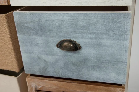 Тумба с 6 ящиками Secret De Maison MARITIME 6 ( mod. HX16-006NS ) butter white/navy design (дерево павловния, мдф)