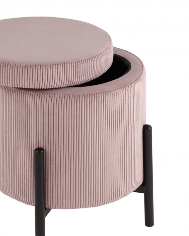 Пуф Дали с ящиком велюр пыльно-розовый УТ000036723