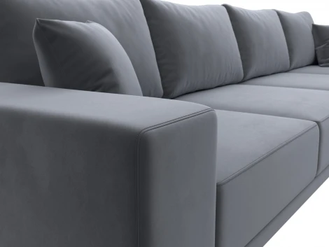 Диван прямой Льюес Лонг (Серый/Велюр) Лига Диванов арт.122387